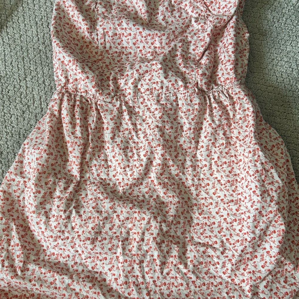 Strapless Floral Dress - Pink